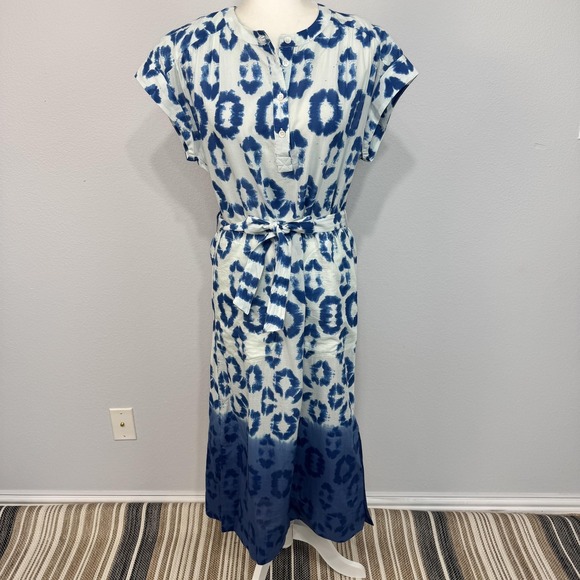 Anthropologie Dresses & Skirts - Anthropologie Othilia Abtract Maxi Dress Women's Small Blue Belted Bohemian